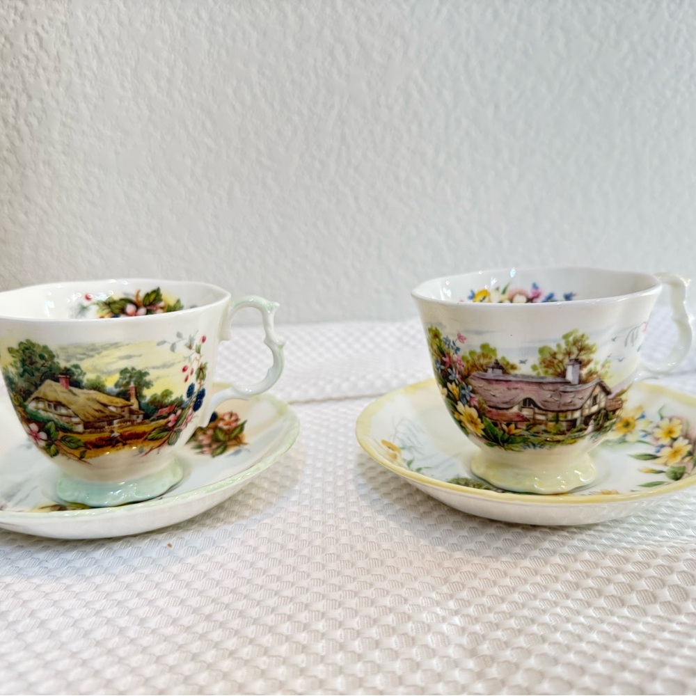 Royal Albert Pastoral Scene Teacup and Saucer Set